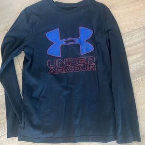 Under Armour Kids Black and Blue Long Sleeve Tee